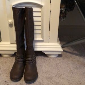 Brown riding boots